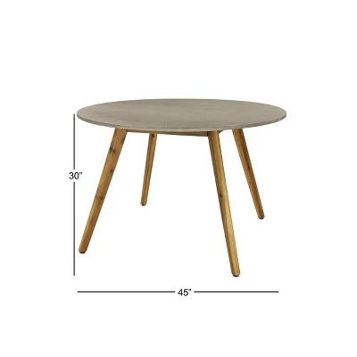 Small Round Concrete Outdoor End Table - Gray - Olivia & May 3 Small Round Concrete Outdoor End Table - Gray - Olivia & May - Image 3