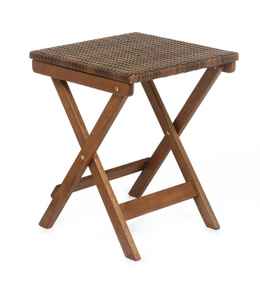 Plow & Hearth - Claytor Folding Eucalyptus Outdoor Side Table 3 Plow & Hearth - Claytor Folding Eucalyptus Outdoor Side Table - Image 3