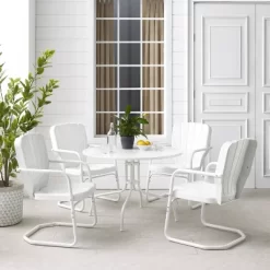 Ridgeland 5pc Outdoor Dining Set - White - Crosley -Quality Garden Outdoor Store GUEST 3b2213ea 2924 4290 8f56 22c6500b98c8