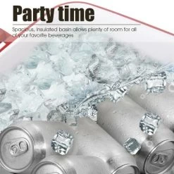 Costway 80-quart Cooler Beer Cart Outdoor Entertaining Rolling Party Steel Bar Bistro -Quality Garden Outdoor Store GUEST 3b30748b fc56 41d0 ad68 c3b9e7eb68c4