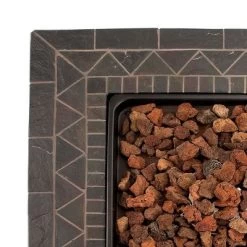 Endless Summer 30 Inch Square 30,000 BTU LP Gas Outdoor Fire Pit Table With Handcrafted Mantel, Fire Rocks, And Protective Cover, Black -Quality Garden Outdoor Store GUEST 3c1d61ec 2142 4e1b 9ff3 3b46c62f02c6