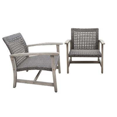 Monterosso 2pc Wood & Rattan Outdoor Patio Loveseat & Coffee Table Set - DUKAP 2 Monterosso 2pc Wood & Rattan Outdoor Patio Loveseat & Coffee Table Set - DUKAP - Image 2