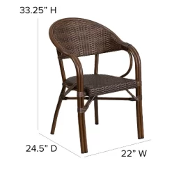 Merrick Lane Wicker Rattan Patio Chair With Curved Back And Aluminum Bamboo Frame -Quality Garden Outdoor Store GUEST 3c4a7654 1e29 46f9 8947 e17438799839
