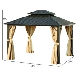 Aoodor Hardtop Gazebo Outdoor Tent Shelter Canopy 10' X 12' With Netting -Quality Garden Outdoor Store GUEST 3c646160 e52f 4389 a2ca 3e23680c5a40