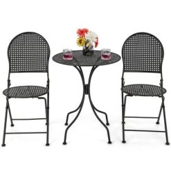 3pcs Patio Bistro Set Outdoor Conversation Furniture Table & Folding Chair -Quality Garden Outdoor Store GUEST 3c79206e 4b9c 4ca9 a14e fdea0433d902