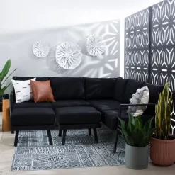 Linon Lark Aluminum Sectional Sofa Black -Quality Garden Outdoor Store GUEST 3c7cd76e 6a9d 42e5 960c c407464f211b