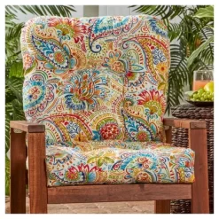 Jamboree Paisley Outdoor Seat/Back Chair Cushion - Kensington Garden