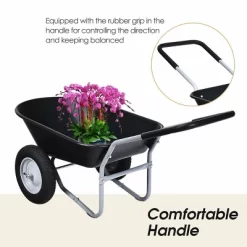 Costway 2 Tire Wheelbarrow Cart Heavy-duty Dolly Utility Cart Black -Quality Garden Outdoor Store GUEST 3d03fb78 b320 4257 a16c da60f8219ed8