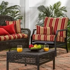 Set Of 2 Roma Stripe Outdoor Rectangle Throw Pillows - Kensington Garden -Quality Garden Outdoor Store GUEST 3d292d65 7dea 437e bb70 bdea23f30708