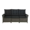 Asti Wicker 3 Seat Reclining Sofa With Cushions - Gray - Alaterre Furniture