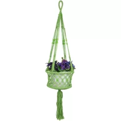 Northlight 43" Green Lattice Pattern Macrame Hanging Planter Holder -Quality Garden Outdoor Store GUEST 3d2db833 25d5 4285 bd57 e44d639af8b0