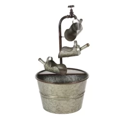 28" X 15" Farmhouse Metal Fountain Gray - Olivia & May -Quality Garden Outdoor Store GUEST 3d5a6cdf dcb1 4d63 8e61 87f606e5130a