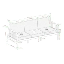 Saracina Home Modern Boho Eucalyptus Outdoor Spindle Sofa With Cushions -Quality Garden Outdoor Store GUEST 3d8e4406 bf24 47ef b778 46137a40d20d