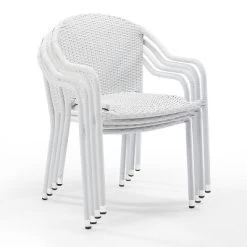 Palm Harbor 4pk Outdoor Wicker Stackable Chairs - White - Crosley -Quality Garden Outdoor Store GUEST 3d96665c 9ee4 46da 9ec4 ce64c1b214a5