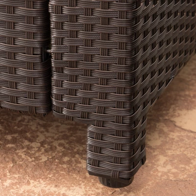 Puerta Wicker Club Chair - Dark Brown/Beige - Christopher Knight Home 3 Puerta Wicker Club Chair - Dark Brown/Beige - Christopher Knight Home - Image 3