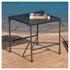Petra Square Iron Patio Side Table - Black - Christopher Knight Home -Quality Garden Outdoor Store GUEST 3f80d8a3 3f23 4bc2 88b5 a0a2a477f9fd