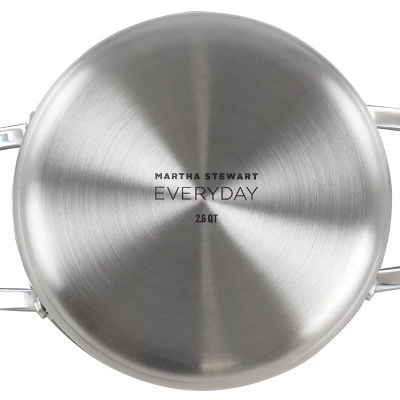 Martha Stewart Everday Midvale 2.6 Quart Stainless Steel Saucepan With Lid 2 Martha Stewart Everday Midvale 2.6 Quart Stainless Steel Saucepan With Lid - Image 2
