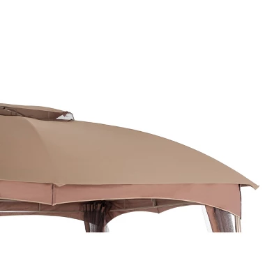 10' X 12' Outdoor Garden Gazebo With Skirts Tent Canopy Beige - Captiva Designs 2 10' X 12' Outdoor Garden Gazebo With Skirts Tent Canopy Beige - Captiva Designs - Image 2