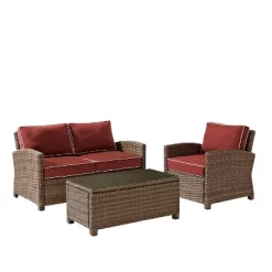 Bradenton 3pc Outdoor Conversation Set With Loveseat & Armchair With Coffee Table - Crosley -Quality Garden Outdoor Store GUEST 40755c45 5626 42a7 9fb2 99dee0865521