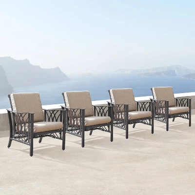 5pc Set With 42" Square Outdoor Aluminum Fire Table & 4 Deep Seating Chairs - Oakland Living 11 5pc Set With 42" Square Outdoor Aluminum Fire Table & 4 Deep Seating Chairs - Oakland Living - Image 11
