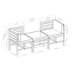 3pc Modular Acacia Wood Patio Chat Set With Cushions - Saracina Home 33 3pc Modular Acacia Wood Patio Chat Set With Cushions - Saracina Home -Quality Garden Outdoor Store GUEST 40d534e6 e257 4800 9654 11e0df4d0dd9