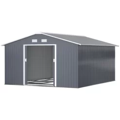 Outsunny 11' X 13' Metal Storage Shed Garden Tool House With Double Sliding Doors, 4 Air Vents For Backyard, Patio, Lawn Dark Gray 7 Outsunny 11' X 13' Metal Storage Shed Garden Tool House With Double Sliding Doors, 4 Air Vents For Backyard, Patio, Lawn Dark Gray -Quality Garden Outdoor Store GUEST 4176ab92 fbba 4af3 840d bc414a119477