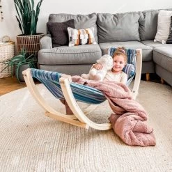 HearthSong - Kids Indoor Lightweight Wood And Blue Cotton Polyester Rocking Floor Hammock With Pillow, 50"L X 14"W 14 HearthSong - Kids Indoor Lightweight Wood And Blue Cotton Polyester Rocking Floor Hammock With Pillow, 50"L X 14"W -Quality Garden Outdoor Store GUEST 41ef3b40 3d29 4228 8c84 d77e00c0ab88