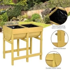 Costway Raised Wooden V Planter Elevated Vegetable Flower Bed Free Standing Planting With Liner 14 Costway Raised Wooden V Planter Elevated Vegetable Flower Bed Free Standing Planting With Liner -Quality Garden Outdoor Store GUEST 42557af6 1699 4a1a 9fa6 b749d00153ed