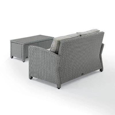 Bradenton Outdoor Wicker Sofa & Coffee Table Set - Crosley 2 Bradenton Outdoor Wicker Sofa & Coffee Table Set - Crosley - Image 2