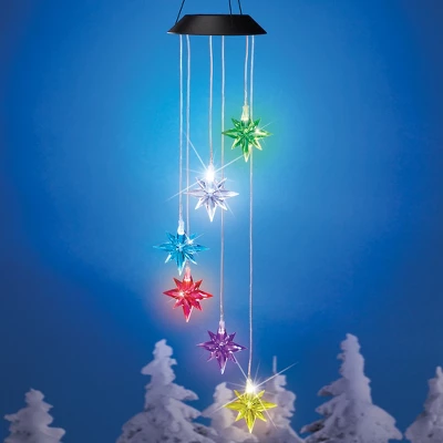 Collections Etc Solar Hanging Colorful Stars Outdoor Garden Mobile 5 X 5 X 30.5 1 Collections Etc Solar Hanging Colorful Stars Outdoor Garden Mobile 5 X 5 X 30.5