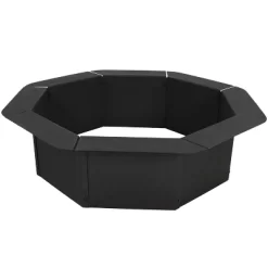 Sunnydaze Decor Sunnydaze Outdoor Heavy-Duty Steel Portable Above Ground Or In-Ground Octagon Fire Pit Liner Ring - 38" - Black -Quality Garden Outdoor Store GUEST 42f52764 84a7 438e 8769 3bf7cc9f8631