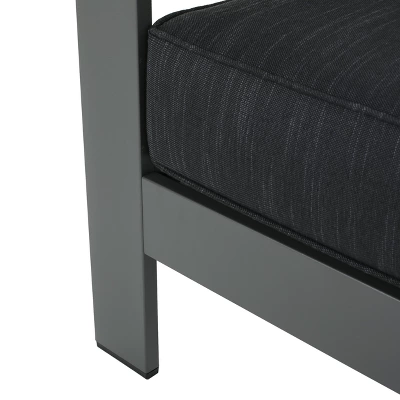 Cape Coral Set Of 4 Aluminum Club Chair - Gray/Dark Gray - Christopher Knight Home 3 Cape Coral Set Of 4 Aluminum Club Chair - Gray/Dark Gray - Christopher Knight Home - Image 3