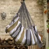The Hamptons Collection 72” Grey Brazilian Style Hammock Chair With A Hanging Bar