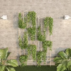 Set Of 2 Garden Trellises - For Climbing And Potted Plants - Decorative Scroll Metal Panels With 7.75-Inch Stakes By Pure Garden (White) -Quality Garden Outdoor Store GUEST 43a0ea23 aae5 42bb 818b 5a22dceafd76