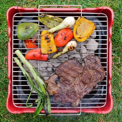 Permasteel Square Portable Charcoal Grill PG-40C10-RD - Red 11 Permasteel Square Portable Charcoal Grill PG-40C10-RD - Red - Image 11
