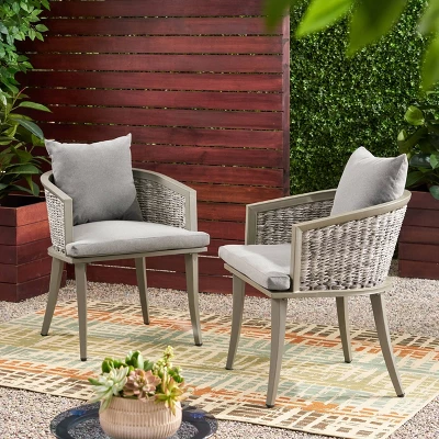 Pebble Set Of 2 Wicker Boho Club Chairs - Gray - Christopher Knight Home 1 Pebble Set Of 2 Wicker Boho Club Chairs - Gray - Christopher Knight Home