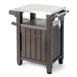 Keter Unity Portable 40 Gal Outdoor Table And Storage Cabinet W/ Accessory Hooks, Stainless Steel Top For Patio Kitchen Island Or Bar Cart -Quality Garden Outdoor Store GUEST 46726c25 39fe 4d53 8f0e 5f528ff3dd7e