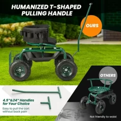 Costway Rolling Garden Cart Outdoor Gardening Workseat With Adjustable Height &Tool Storage -Quality Garden Outdoor Store GUEST 47531cdb 362d 4eb1 a849 062bd34c289e