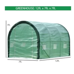 Aoodor 12ft. X 7ft. X 7ft. Outdoor Walk-in Large Tunnel Greenhouse 2 Roll-Up Zipper Door -Quality Garden Outdoor Store GUEST 479c2025 b041 4a1d b59b c40aa5c07396