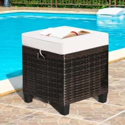 Costway 2PCS Patio Rattan Ottoman Cushioned Seat Beige 12 Costway 2PCS Patio Rattan Ottoman Cushioned Seat Beige -Quality Garden Outdoor Store GUEST 47d5d1ec a0aa 454e 850c 41c264f7ecdf
