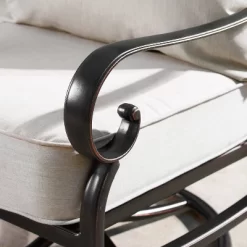 5pc Outdoor Dining Set With 44" Round Fire Table, 4 Deep Seating Swivel Rocking Chairs & Table Fabric Covers - Gray/Copper - Oakland Living -Quality Garden Outdoor Store GUEST 4802193c 55b0 4b49 b4ff 3728e316621d 2