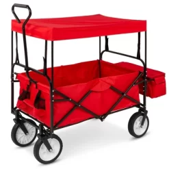 Best Choice Products Folding Utility Cargo Wagon Cart W/ Removable Canopy, Cup Holders -Quality Garden Outdoor Store GUEST 481ef458 0ee6 4a54 8505 1b3b9c45528a