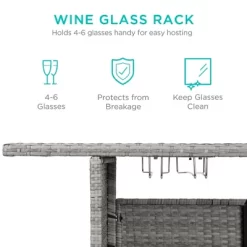 Best Choice Products Outdoor Patio Wicker Bar Counter Table W/ 2 Steel Shelves, 2 Sets Of Rails -Quality Garden Outdoor Store GUEST 485afa77 be11 49cc 926f 91313902c1ea