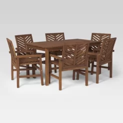 7pc Slatted Chevron Acacia Patio Dining Set - Saracina Home 24 7pc Slatted Chevron Acacia Patio Dining Set - Saracina Home -Quality Garden Outdoor Store GUEST 4871da67 cad9 4005 bad1 36caadb12835