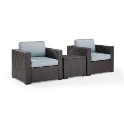 Biscayne 3pc Outdoor Wicker Seating Set - Mist - Crosley -Quality Garden Outdoor Store GUEST 48964259 b147 4d5a 8b64 9b848411e125