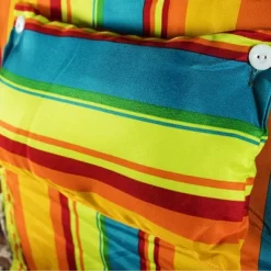 Hanging Hammock Chair With Wooden Arms Striped - Blue/Yellow/Orange - Backyard Expressions -Quality Garden Outdoor Store GUEST 4928d73a aeaf 42f4 9918 5176558dd7da