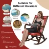 Tangkula 2PCS Rocking Chair W/ Cushion Ergonomic Backrest &115-Degree Backrest Angle &Curved Armrests For Nursery Living Room Red