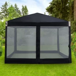 Aoodor Canopy Mesh Sidewall Replacement With 2 Side Zipper For 10' X 10' Pop Up Canopy Tent (Mosquito Net Only)