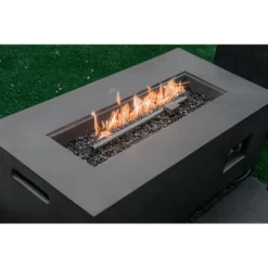 Kante 42" Rectangular Concrete & Metal Outdoor Propane Gas Modern Smokeless Fire Pit Table - Charcoal - Rosemead Home & Garden, Inc. -Quality Garden Outdoor Store GUEST 4a7baf75 5fb7 4db5 a0f7 0af3c2e34737