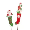 Round Top Collection Holiday Stockings Mini - 3 Yard Stake 28.25 Inches - Christmas Joy Yard Stake - C21013 - Metal - Multicolored